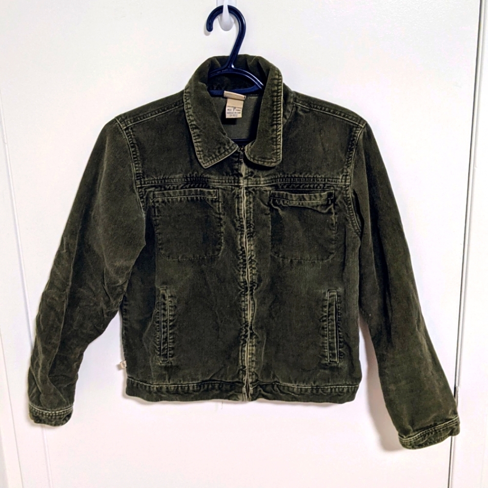Olive Green Corduroy Jacket - Girls Size 16